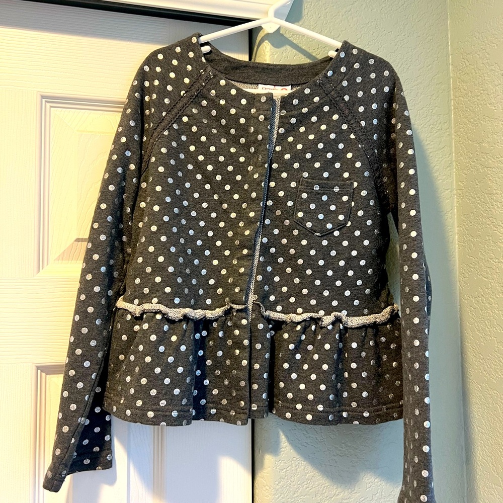 Annie for Target Collab! Girls’ Polka Dot Gray Jacket, Sweatshirt, Size M (7/8)